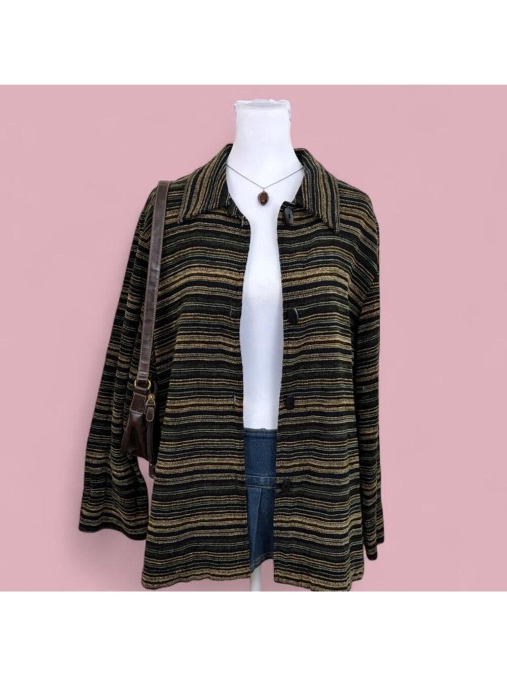 90s striped boho jacket
